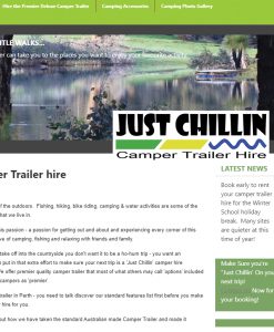 Snapshot of Just Chillin website homepage