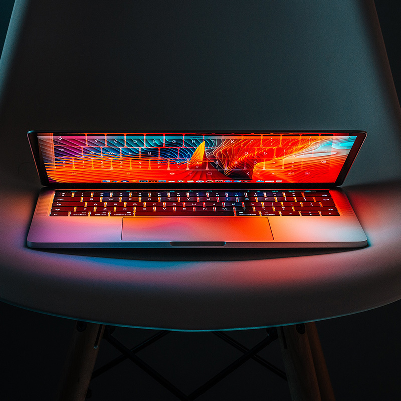 Image of a laptop on a chair