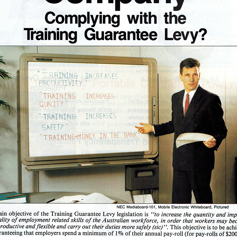 Peter Brown Presenting with an electronic whiteboard circa 1995