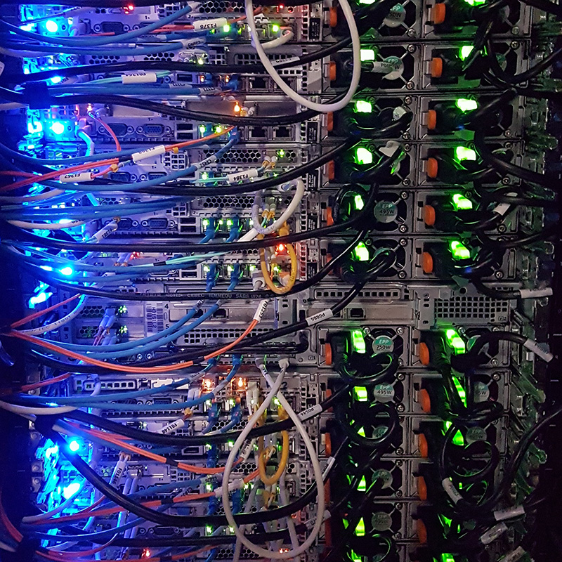 Image of data cabling on a server rack